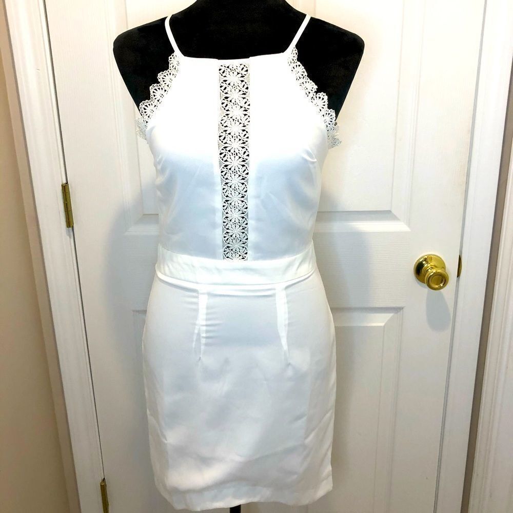 NWT Angel Biba white eyelet spaghetti strap dress - Picture 1 of 16